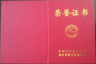 公司榮獲“全國新型墻體材料節(jié)能減排示范企業(yè)”稱號！